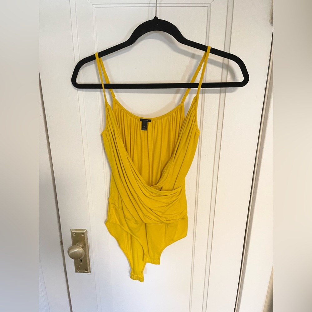 I Crew Drapey Wrap Tank - Yellow